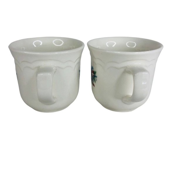 4 Pfaltzgraff Red Ribbon Cup And Saucer Sets Stoneware Christmas Holiday Vintage - Picture 6 of 11